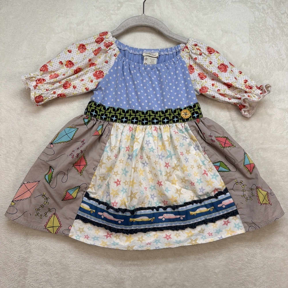 Matilda Jane Favorite Things Patchwork Peasant Dress Girls Size 6 Cottagecore